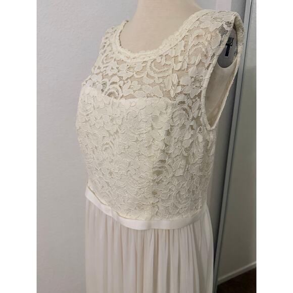 Davids Bridal Wedding dress boho-chic beach bkyard wedding ivory chiffon Plus sz - Picture 13 of 16